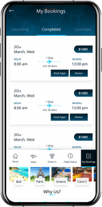 Online flight booking app